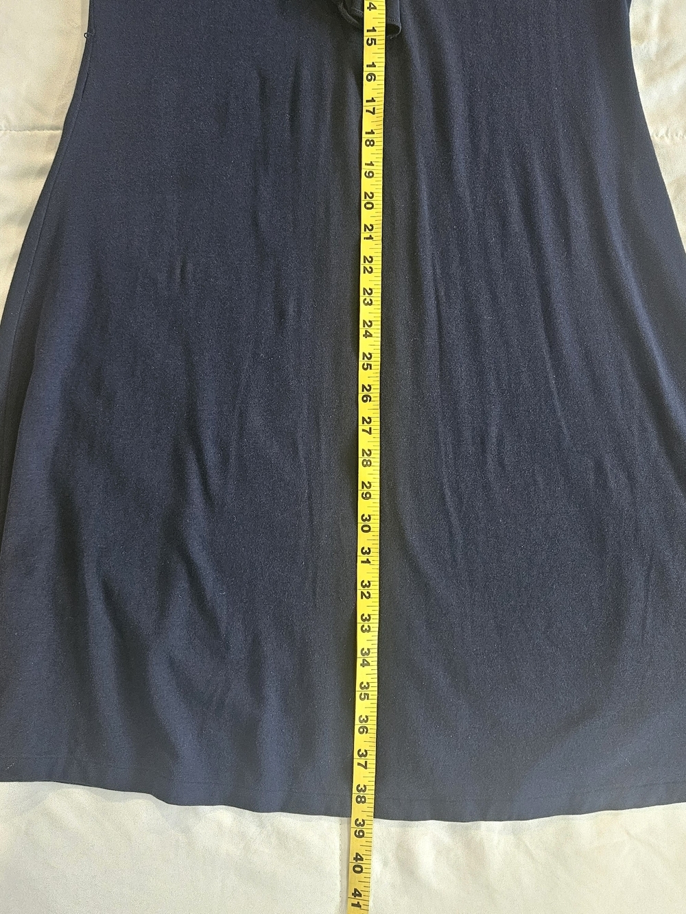 Ralph Lauren Navy Ruffle V-Neck Women's Dress size L - Picture 6 of 8